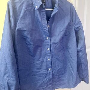 Women’s Blue Lands End Button-Up Shirt Size 14